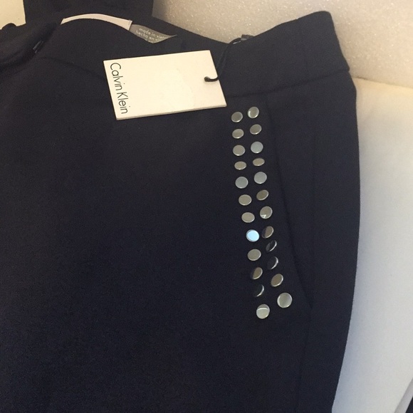 Calvin Klein Straight Pant with Studded Pockets - Picture 6 of 6